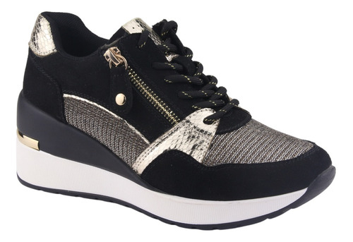 Zapatilla Chalada Mujer Bolden-5 Negro Oro Urbano