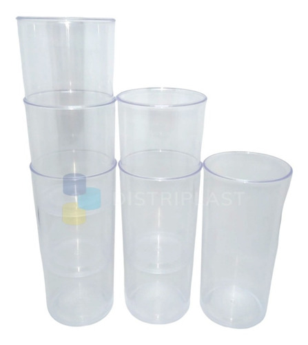 Imagen 6 de 10 de Vasos De Plástico Transparente Vasos Acrílico Alto 250ml X50