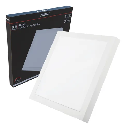 comprar 6 Plafon Led Quadrado 30w Sobrepor 40x40 Branco Frio  6500k