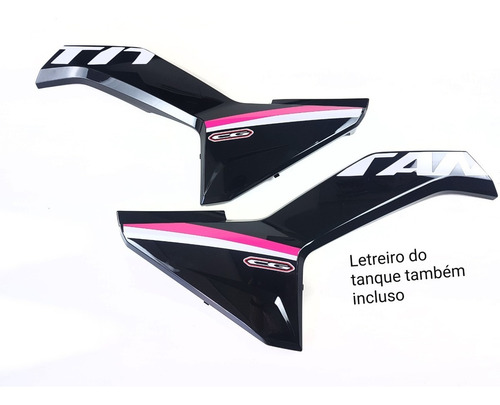 Kit Carenagens Titan 160 Rosa Lateral E Abas Titan 160s 2020