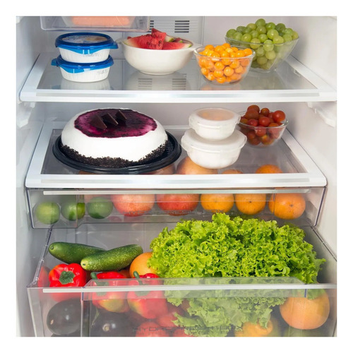 Refrigerador sem gelo em aço inoxidável Challenger Black CR 568 com freezer 441L 127V