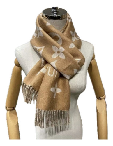 Cachecol Lev Cashmere Clássico Marrom-claro Liso 170x70cm