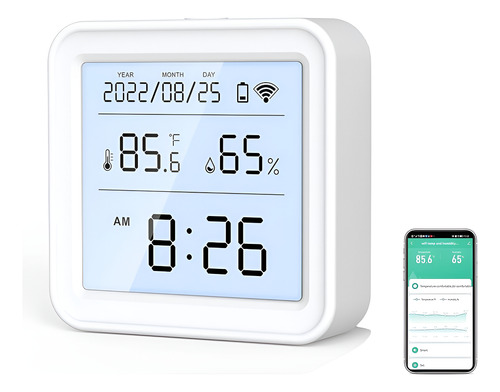 Sensor Temperatura Umidade App Tuya Wi-fi Alexa Google Casa