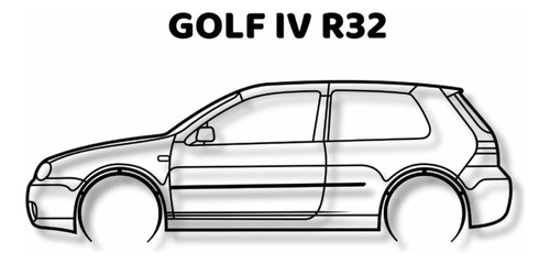 Cuadro Silueta Golf Gti 4 R32 150 Cm Negro