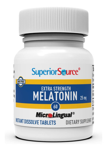 Superior Source Melatonina Extra Fuerte 25mg 60 Tabletas