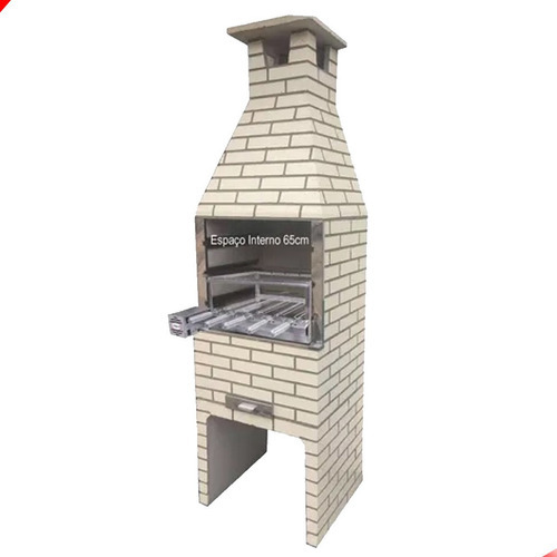 Gril Inox Para Churrasqueira Pré Moldadas 65cm 5 Espetos Lado Do Motor Direiro