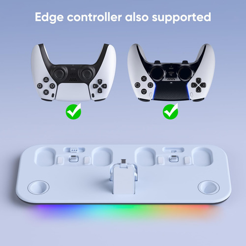 Soporte De Carga Ps5 Con Luz Rgb Y Usb-c Para Controladores
