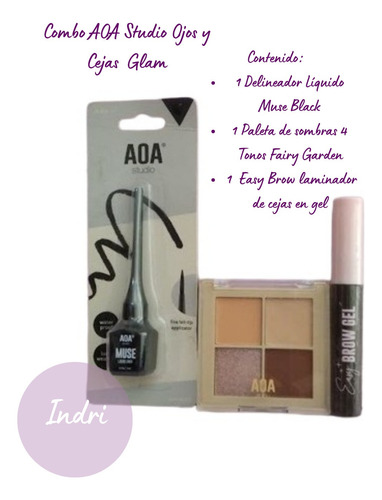 Aoa Studio Delineador Líquido, Laminador De Cejas Y Sombras