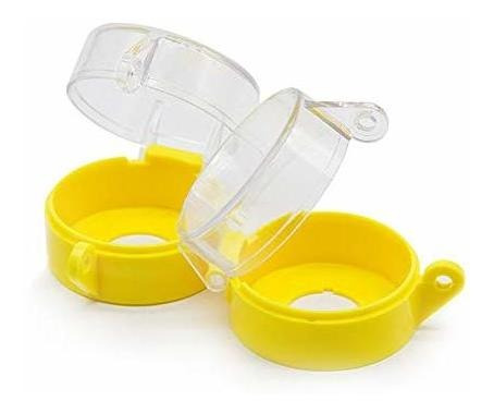 4 Protector Plastico Amarillo Para Interruptor Boton In