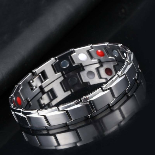 Pulsera Titanium Infrarrojo Brazalete Titanio Modelo Mate Color Plata Mate Largo 21 Cm