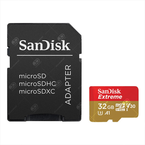 Imagen 1 de 5 de Tarjeta Micro Sdhc 32gb Sandisk Extreme, 4k, U3, A1, 100mb/s