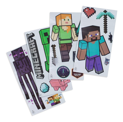 Pared Minecraft Decals Aferra Vinilo Adhesivo Reutiliza...