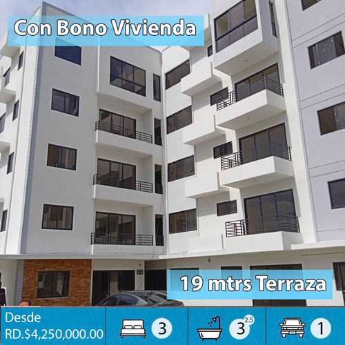 Apartamentos Con Terraza Privada A Estrenar Marginal Las Americas Km19 Con Bono Vivienda