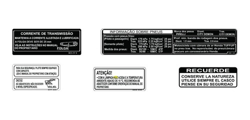 Adesivo De Advertência Cg 150 - Honda - Frete Grátis