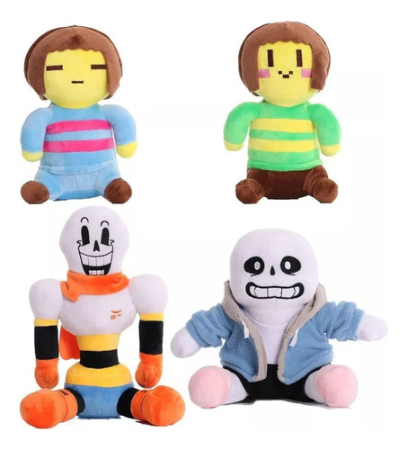 4pcs Undertale Papyrus Sans Frisk Chara Muñeca Peluche Jugue