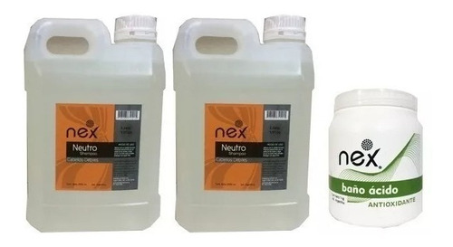 Combo 2 Shampoo Neutro X 2 Litros + Baño Acido X 1 Kg Nex