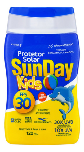 Protetor solar  para crianças Sunday  Kids 30FPS  120mL