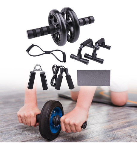 Abs Roller Wheel Hand Gripper 2 Barras De Flexión 7 Uds.