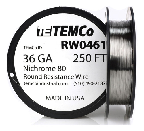 Nichrome Serie 80 Alambre 36 Calibre 250 Ft Resistencia Awg 