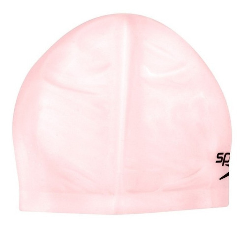 Gorro de natación Speedo, no se arruga, silicona y color rosa, diseño de tela lisa, talla única