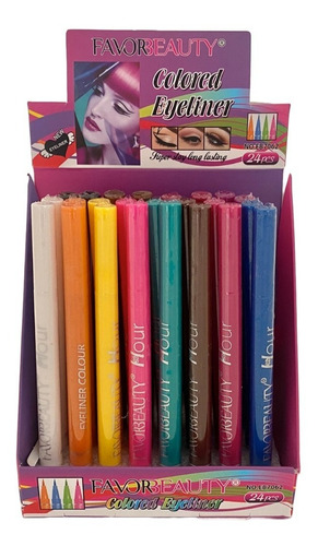 Caja De 24 Delineadores Líquidos De Colores En Plumón Color 12 tonos