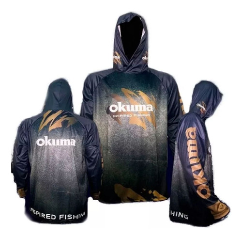 Remera Okuma Silver Con Capucha Proteccion Uv Secado Rapido