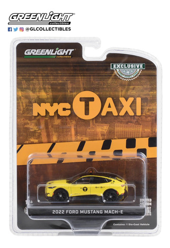 Greenlight 2022 Ford Mustang Mach E Nyc Taxi Hobby Excl 1/64 Color Amarillo