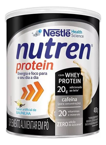 Nutren Protein Sabor Baunilha 400g (whey Protein+cafeína)