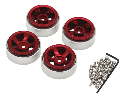 1:18 Cubo Da Roda Aro Estável Resistente Rodas Vermelho