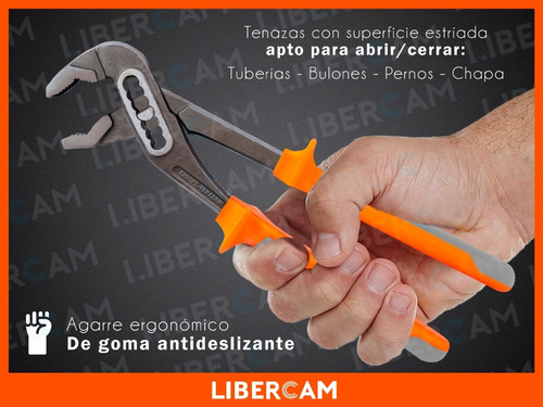 Imagen 6 de 10 de Pinza Pico De Loro Acero Mango De Goma 40mm 7 Posiciones