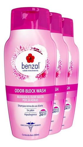 Jabón Íntimo Benzal Wash Odor-block 3 Pack
