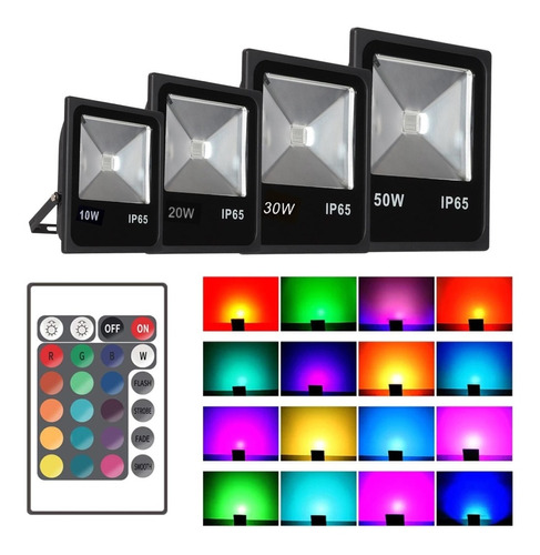 Reflector Led Rgb 10w 20w 30w 50w  Multicolor + Control