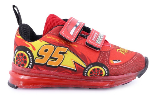 Tenis Niño Luces Led Rojo Disney 2712 Cars Rayo Mcqueen Gnv®