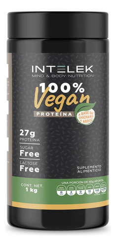 Proteína 100% Vegan Matcha Orgánica 1 Kg Intelek