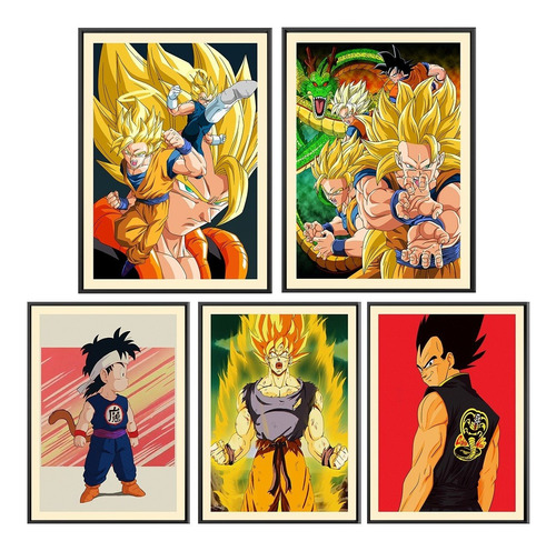 Kit De 5 Cuadros Dragon Ball Z Anime