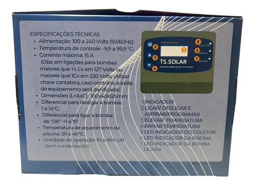 Controlador Temperatura Piscina Aquecedor Solar Ecomasol