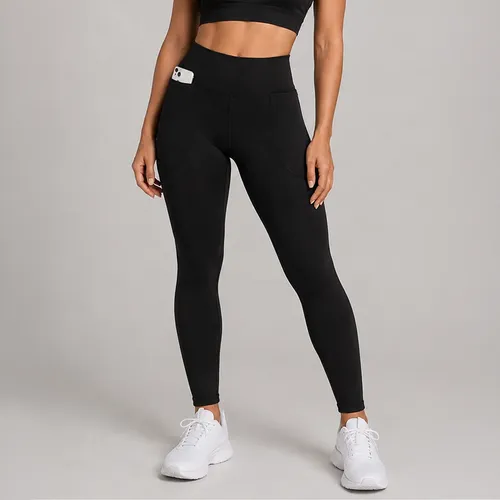 MLB 3961620501 Calca Legging Feminina Fitness Grossa Cintura Alta Com Bolso JM
