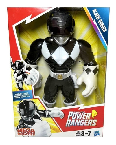 Boneco Articulado Herói Power Rangers Preto Black Original