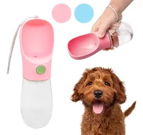 Comprar Botella Dispenser De Agua Portátil Mascotas Perro Gato Viaje Color Rosa