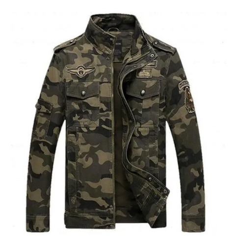 Chaqueta Militar Casual De Camuflaje Para Hombre