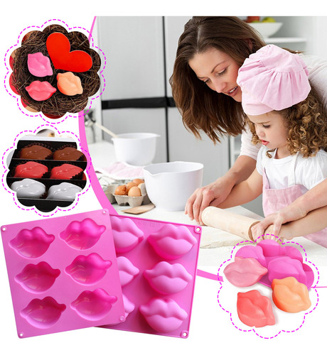 Molde De Labios Calientes Para Hornear Tartas, 6 Unidades, P