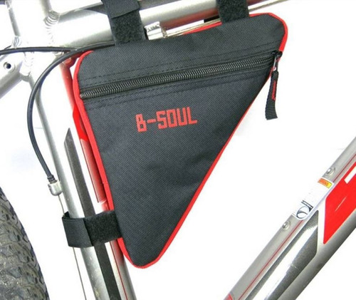 Bolso Triangulo Para Bicicleta, Negro-rojo / Importhans
