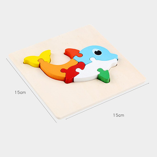 Bloques De Rompecabezas De Animales De Madera 3d De Colores