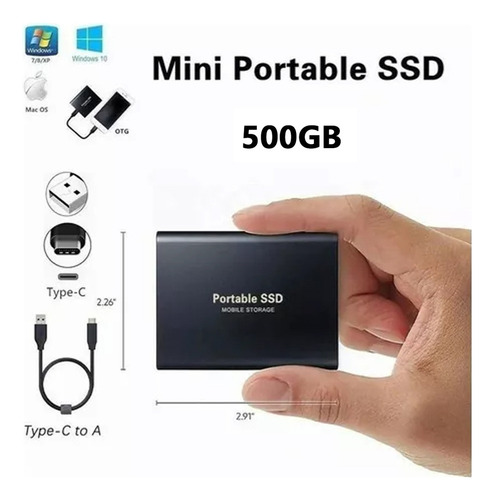 Disco Duro Externo De Ultra Alta Velocidad Ssd 500gb Dorado