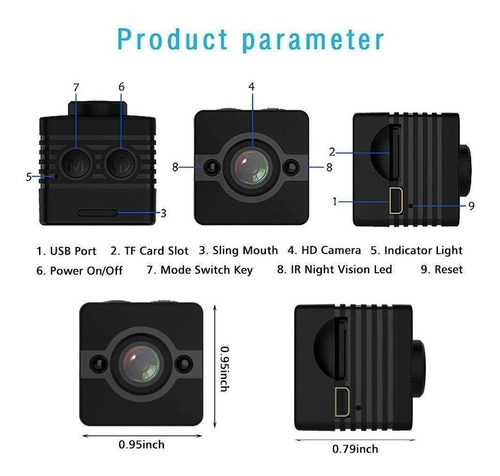 Mini Camara Deporte Sq12 + 32gb Tenemos Esferos Llaveros