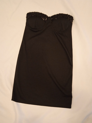 Vestido Strapless Con Lentejuelas