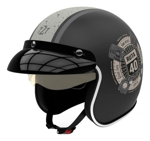 Casco Abierto Hawk 721 Ruta 40 Con Visor Y Visera En Cycles