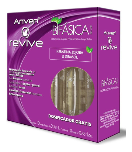 Anven Ampolleta Bifásica Hidratación Profunda Brillo Intenso