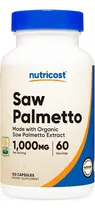 Comprar Suplemento Saw Palmetto 1000mg Con 60 Servicios Para 2 Meses Sabor Sin Sabor