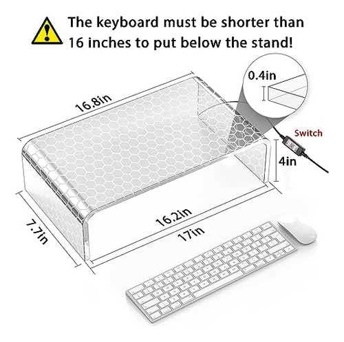 Soporte De Acrílico Para Monitor De Computadora, Soporte Par
